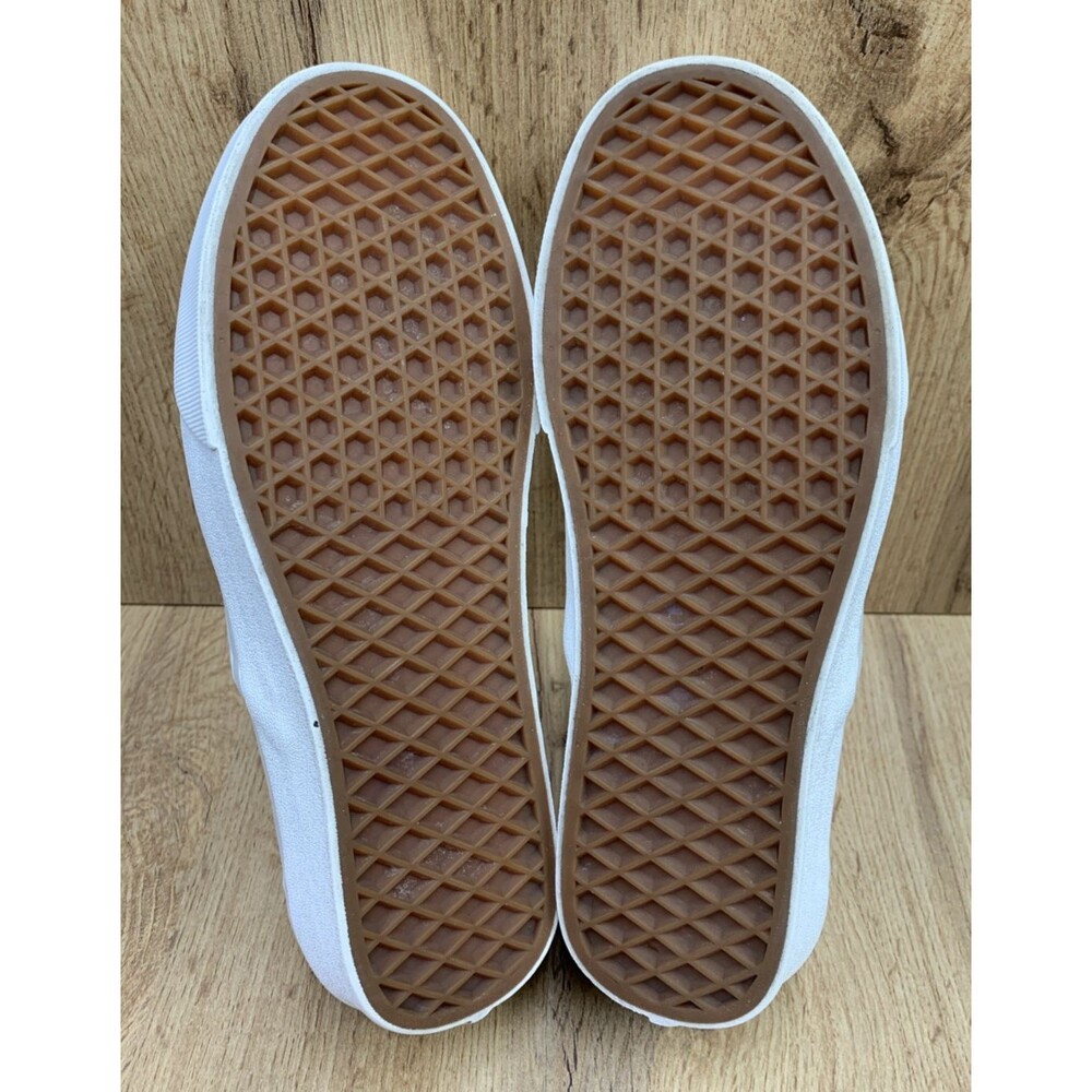 VANS Classic Slip-On (Woven Check) Skate Shoe Size Men's 7.0 Women's 8.5 White - Picture 5 of 12
